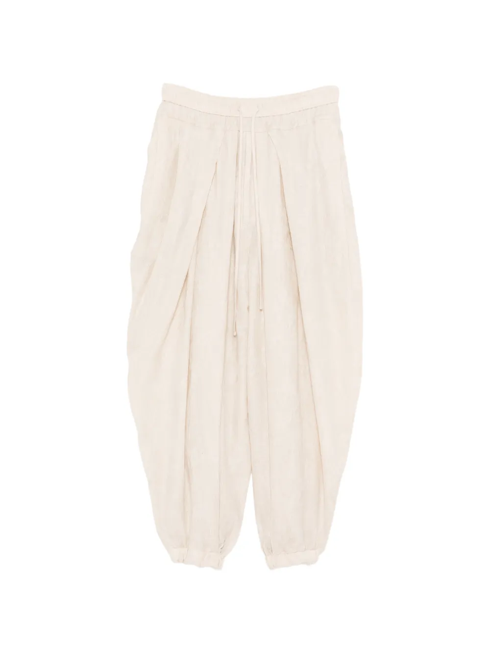 Julius drawstring-waist draped tucks pants - Nude