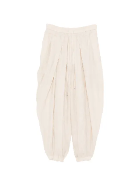 Julius drawstring-waist draped tucks pants