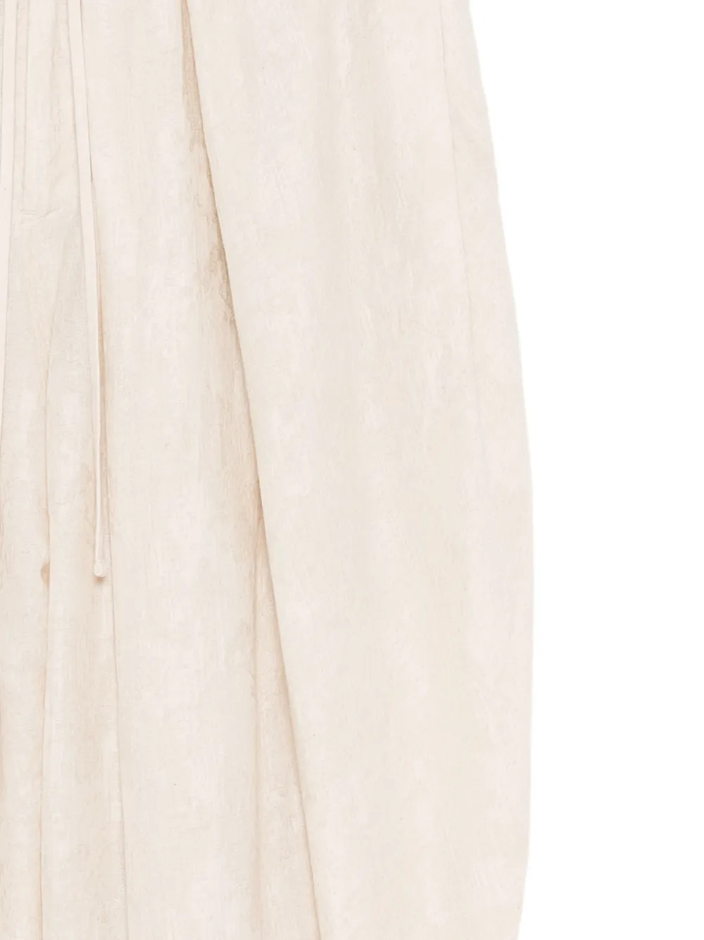 Julius drawstring-waist draped tucks pants Beige
