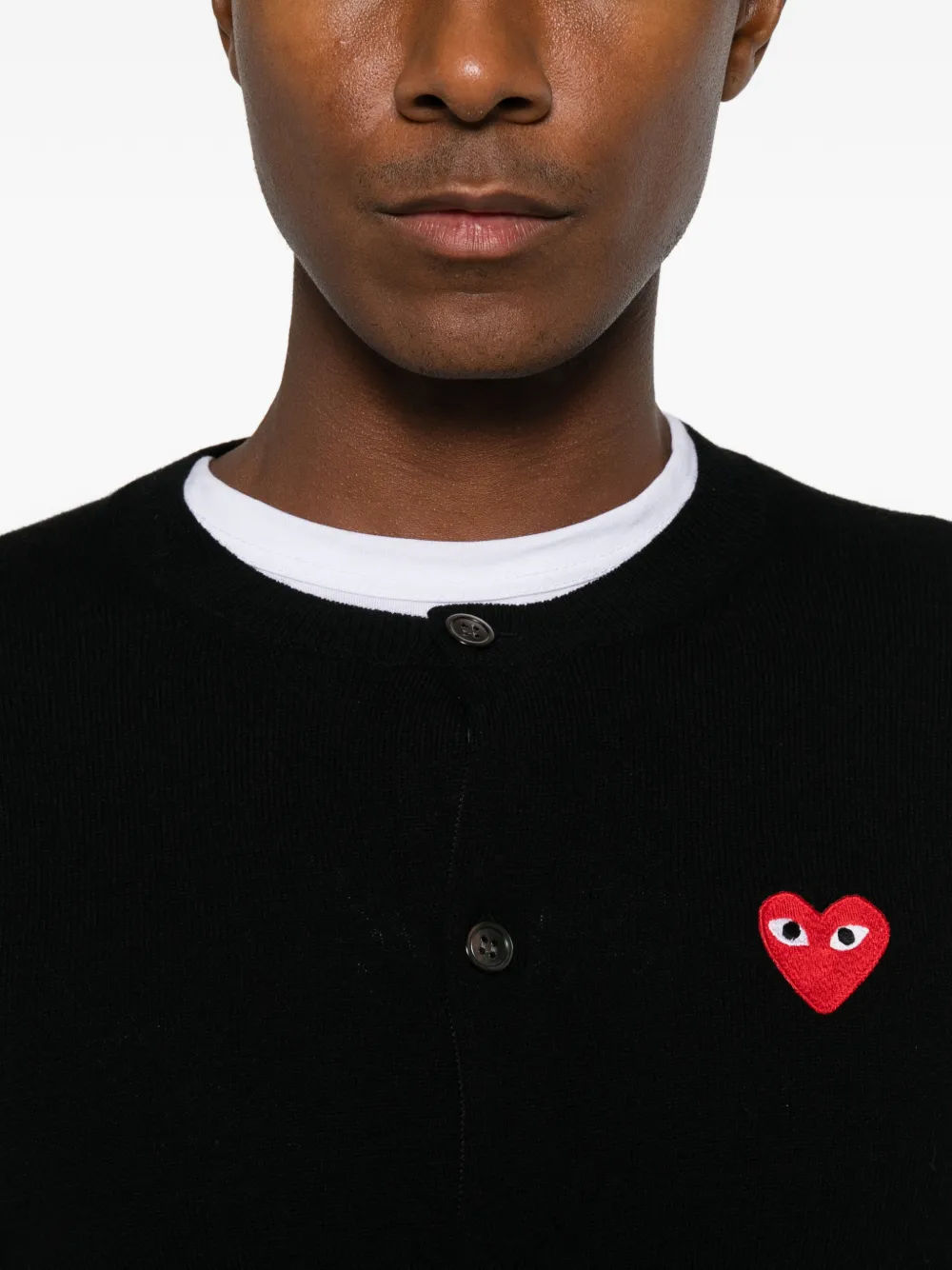 Comme Des Garçons Play Vest met hartpatch Zwart