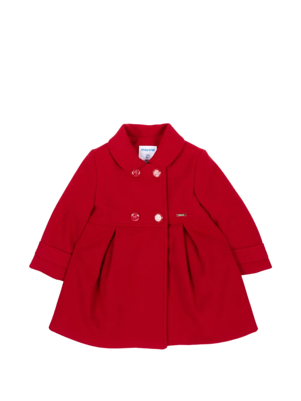 Mayoral double-breasted pleated coat - Rosso