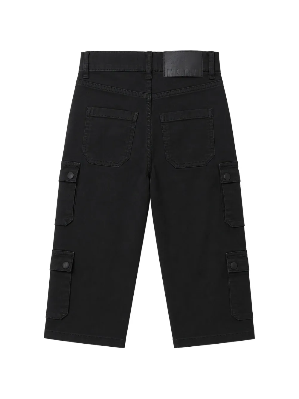 MSGM Kids logo-patch cargo trousers Zwart