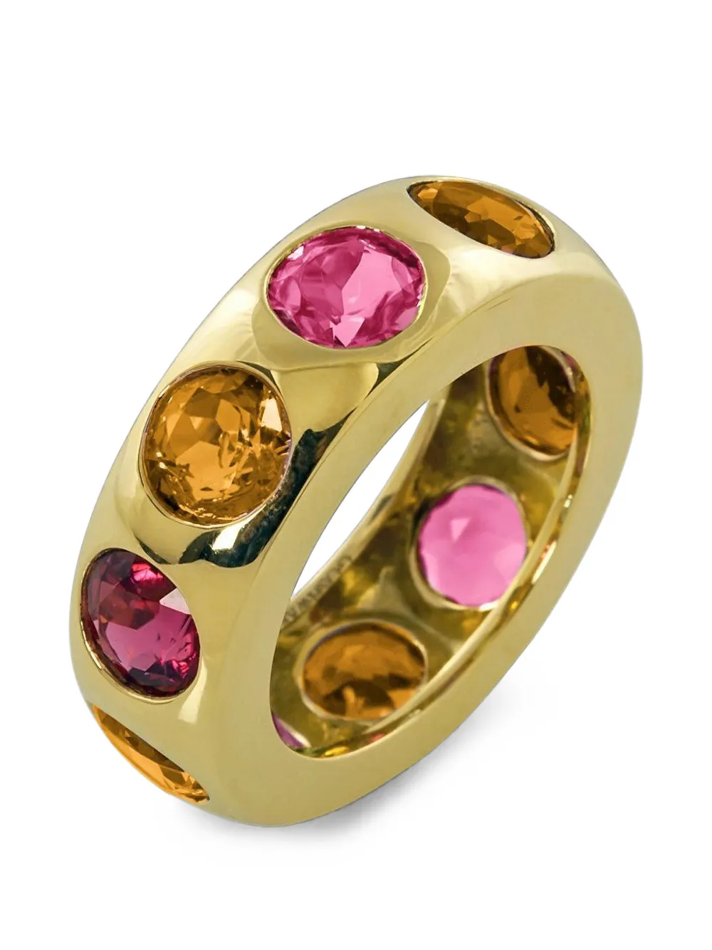 Goshwara rubellite and citrine band ring - Oro