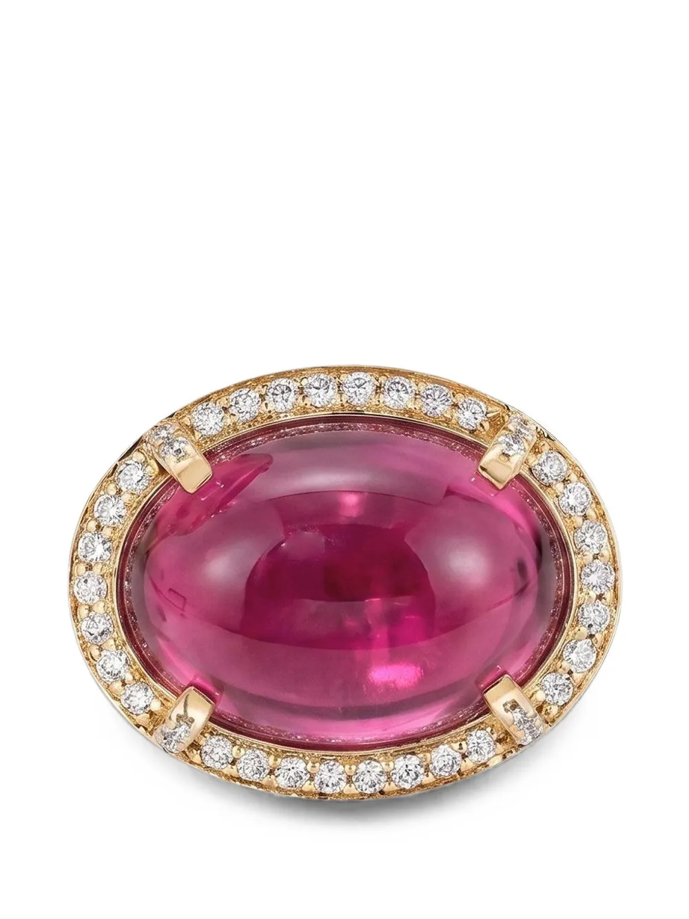 Goshwara halo tourmaline and diamond ring
