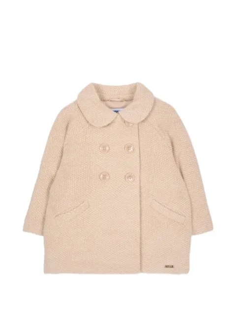Mayoral double-breasted Peter Pan-collar coat