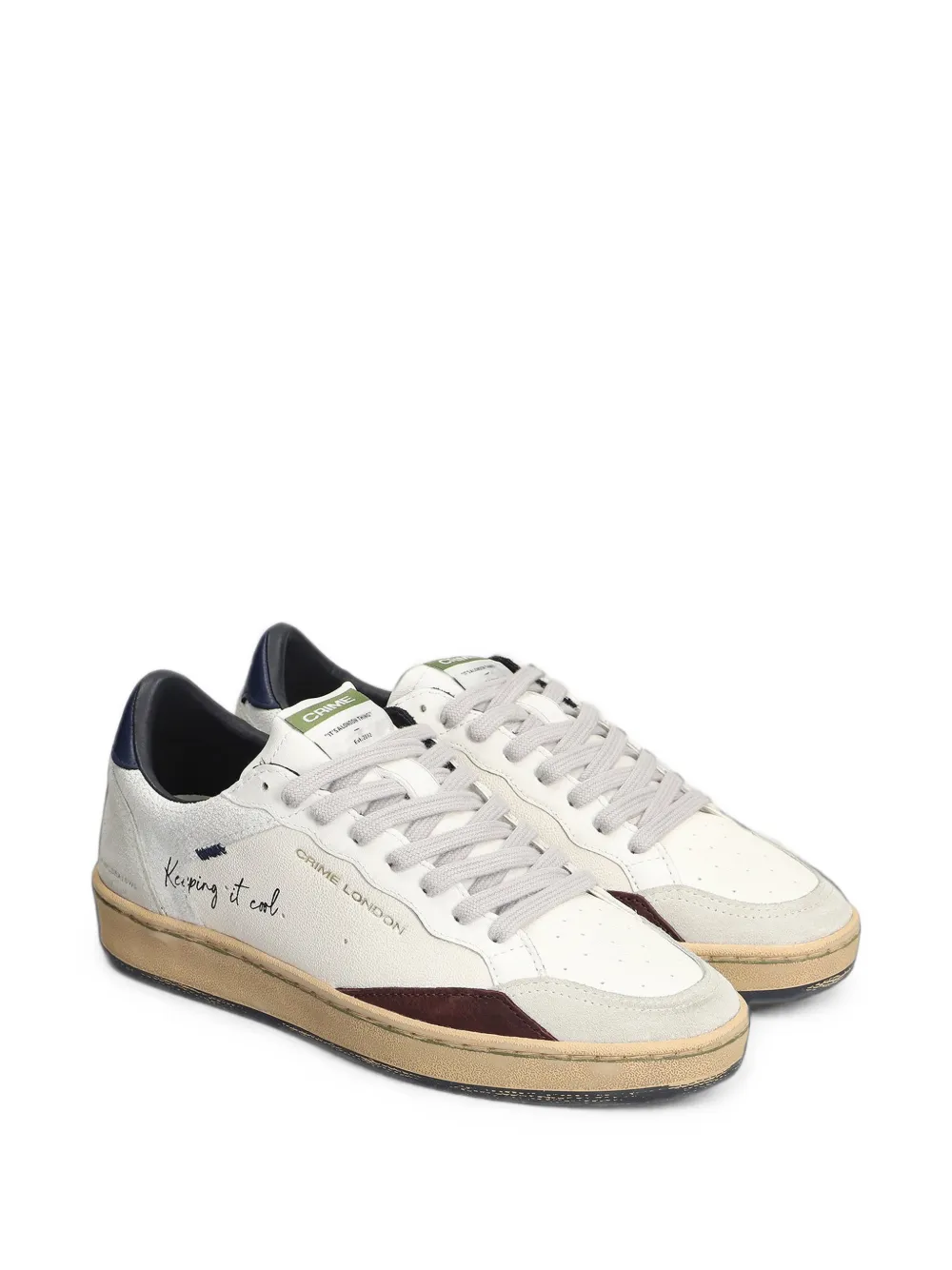 Crime London Chelsea logo-print panelled sneakers Wit