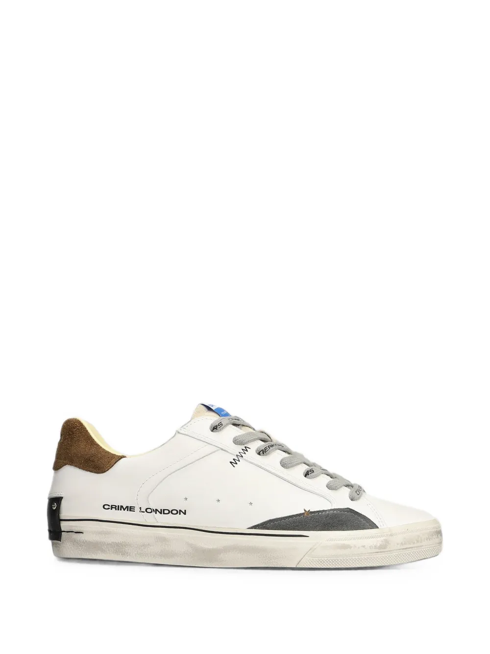 Crime London Deconstructed suede-panelled distressed-finish sneakers