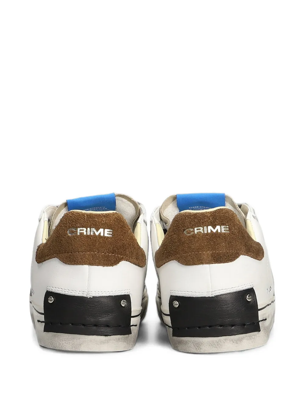 Crime London Deconstructed suede-panelled distressed-finish sneakers Wit