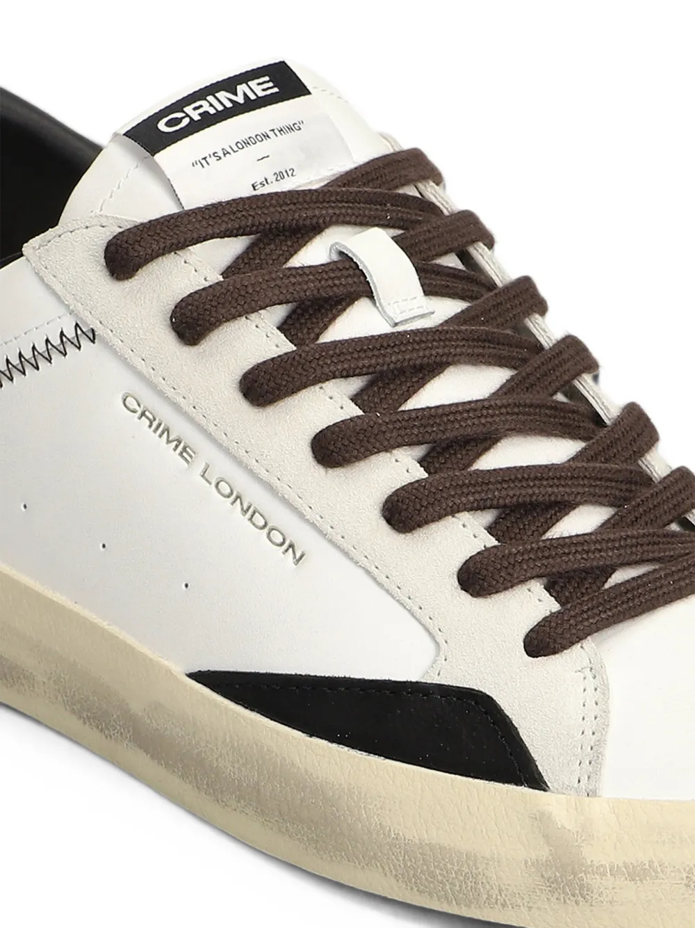 Crime London Distressed leren sneakers Wit