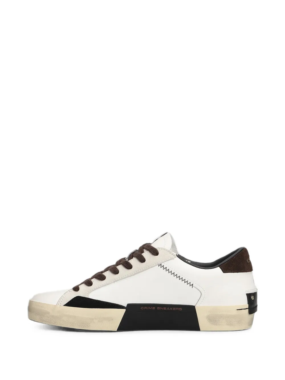 Crime London Distressed leren sneakers Wit