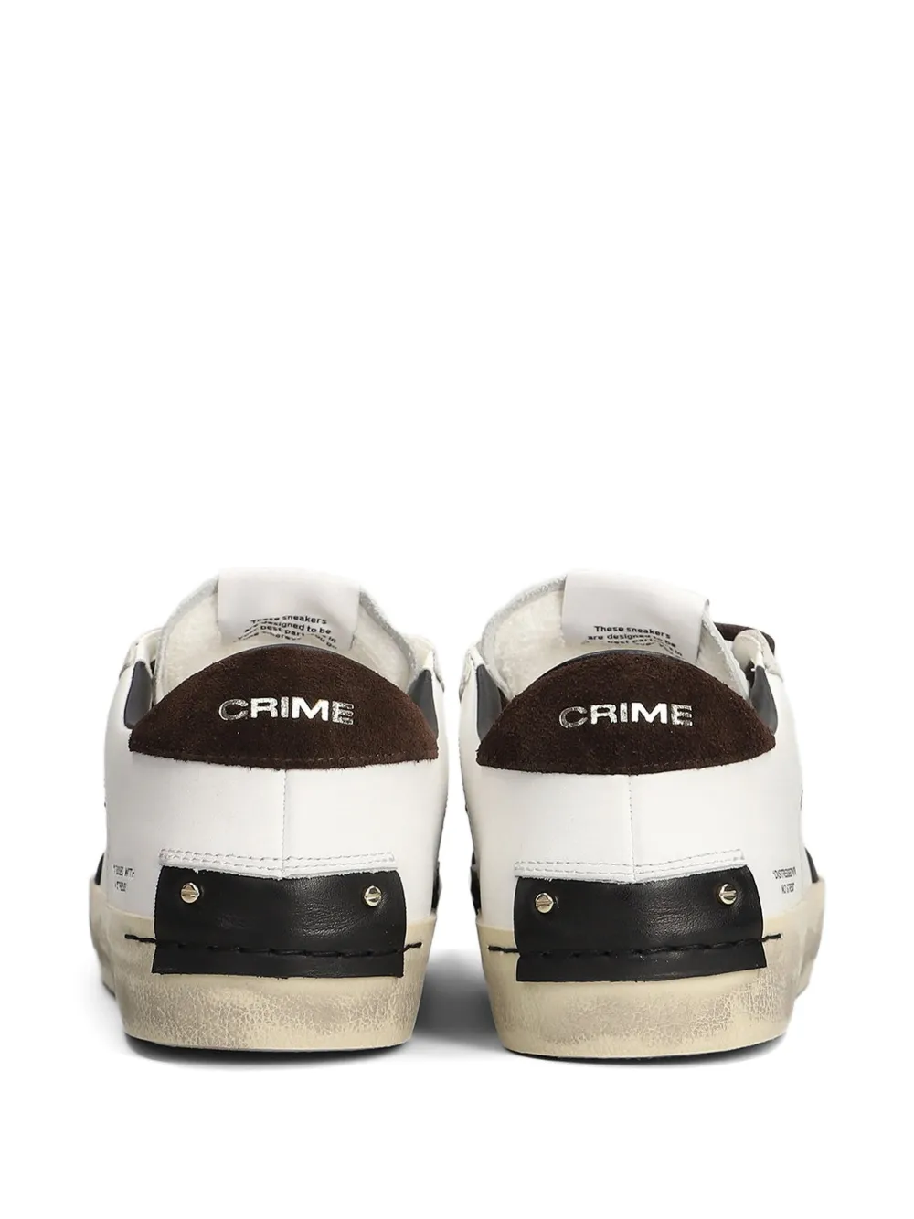 Crime London Distressed leren sneakers Wit