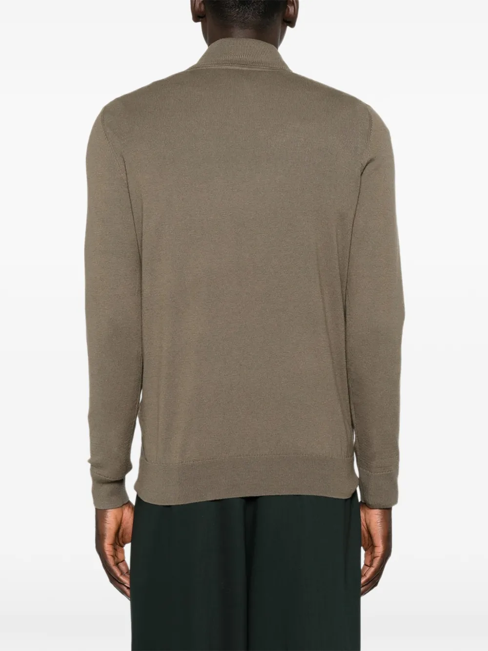 Lyle & Scott Trui met logo-patch en kwartrits Groen