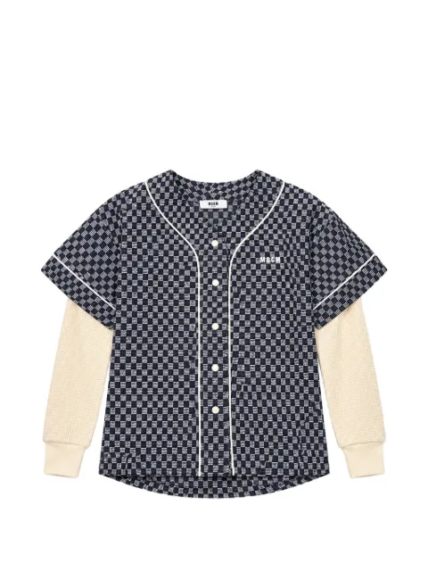 MSGM Kids check layered-sleeve shirt