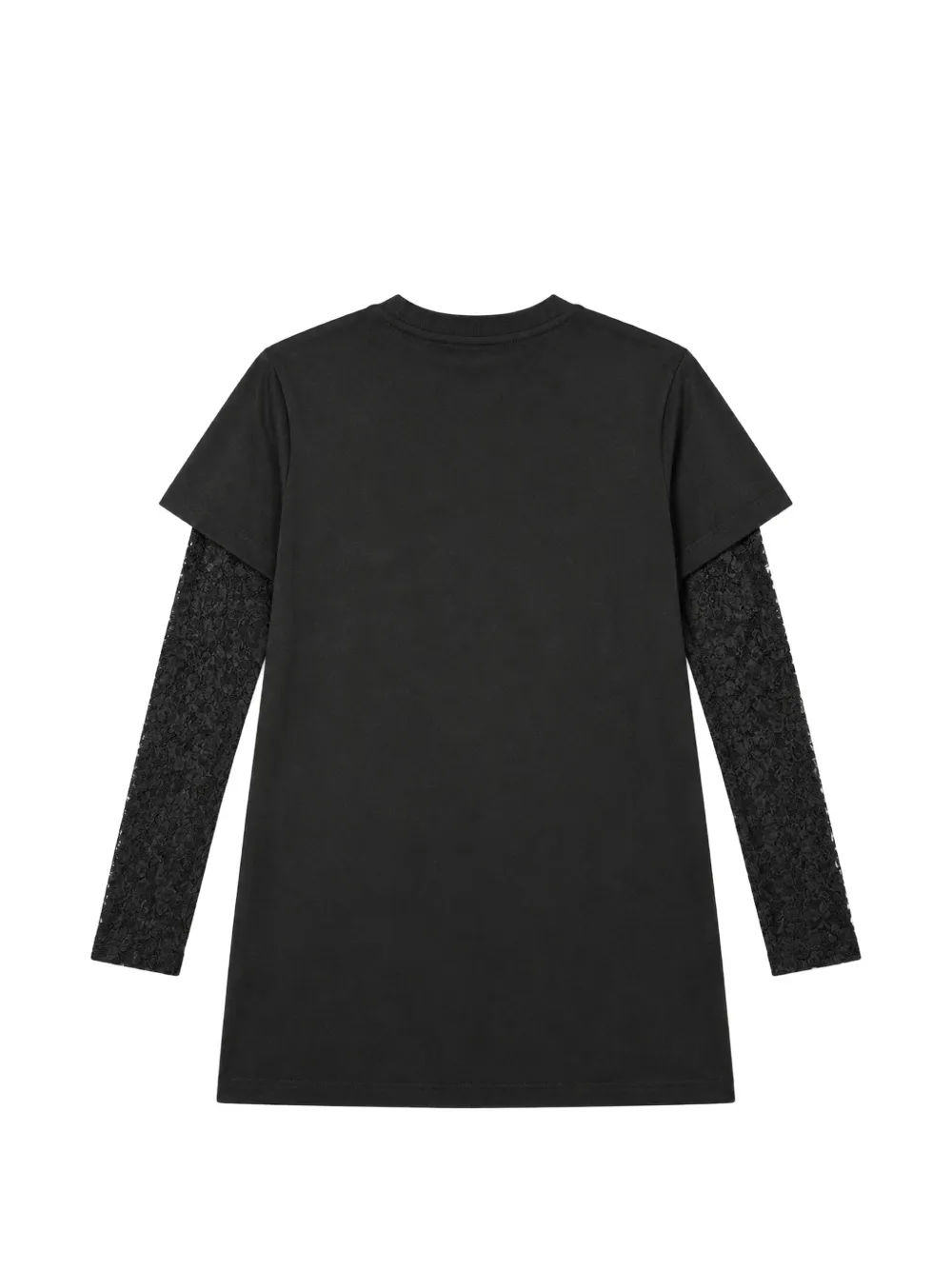 MSGM Kids Jurk met kanten mouwen en logoprint Zwart