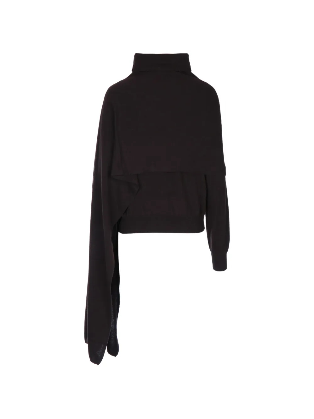 THE ANDAMANE Asymmetrische sweater met gedrapeerd vlak Bruin