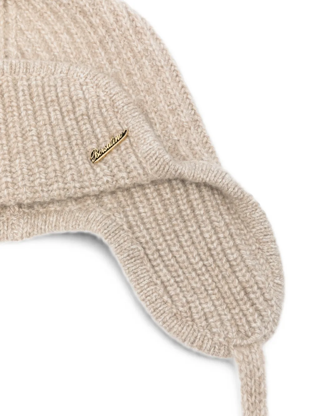 Borsalino Reinhold geribbelde muts met oorkleppen Beige