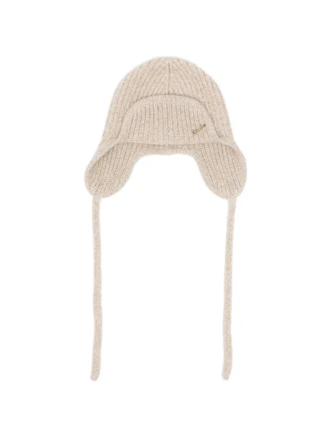 Borsalino Reinhold ribbed ear-flap beanie hat