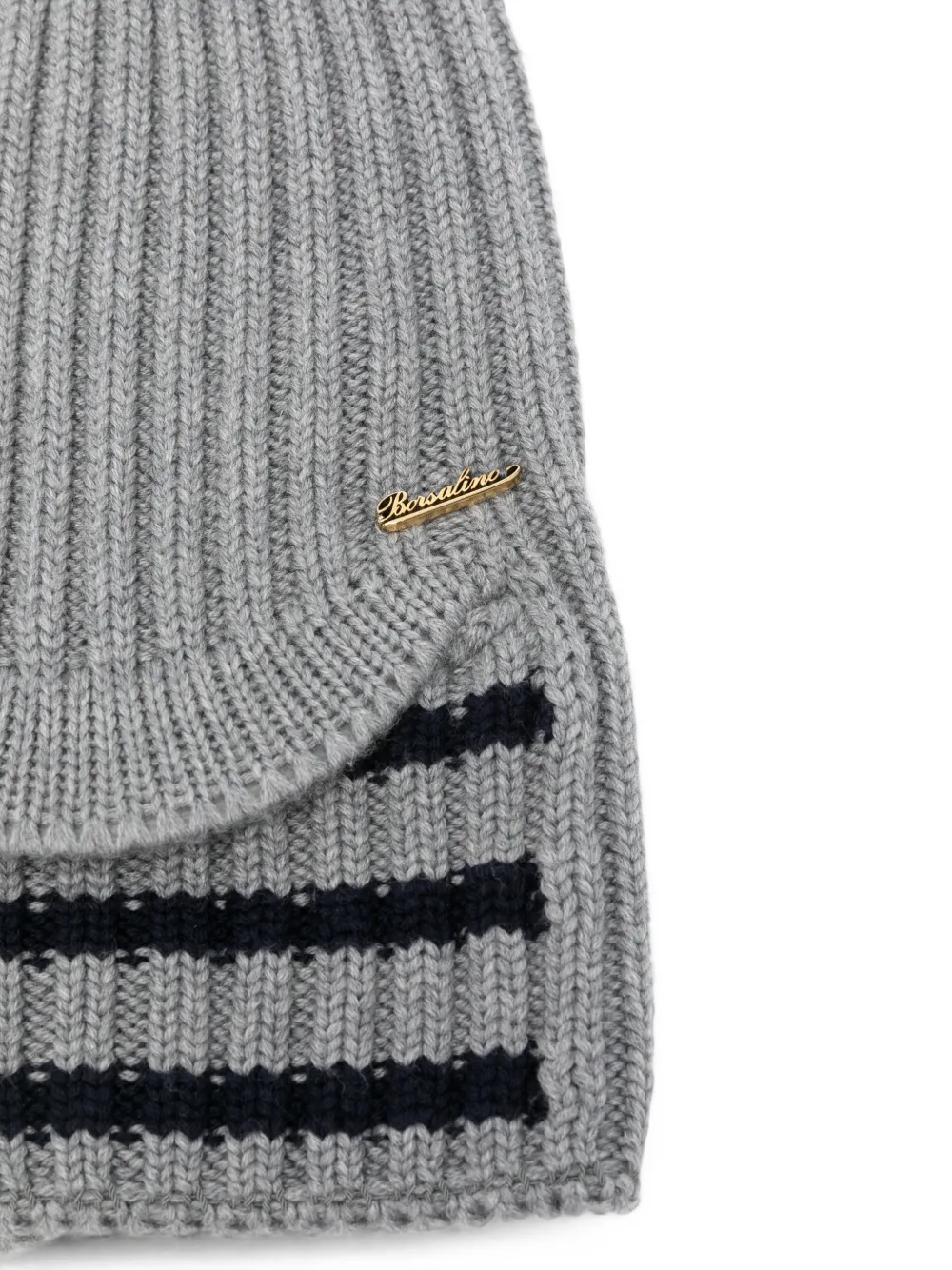 Borsalino Dorian ribgebreide muts Grijs