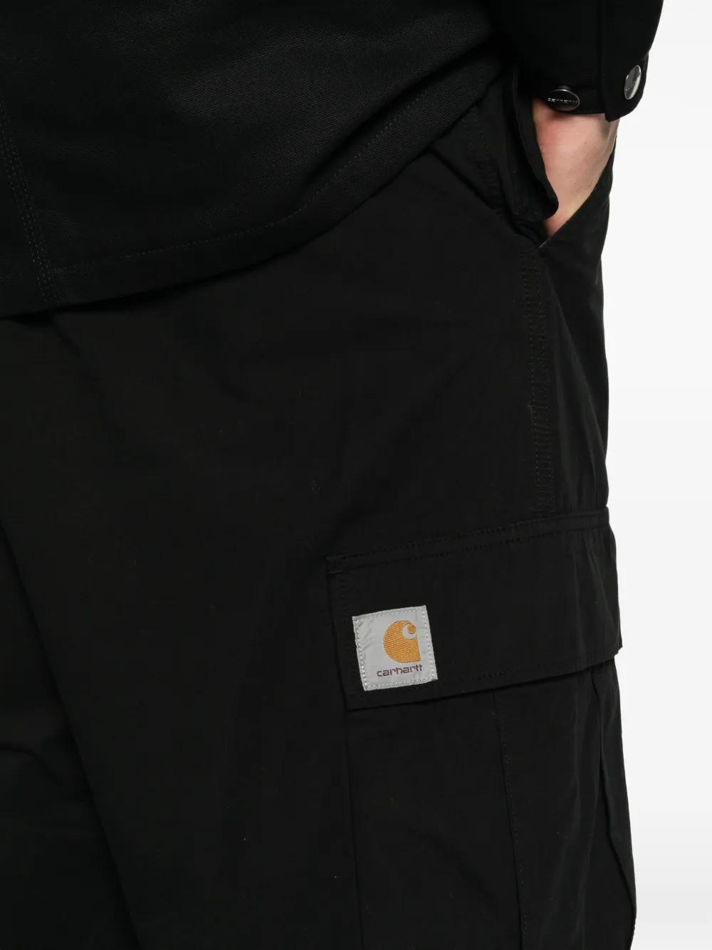 Carhartt WIP Cargo broek met logopatch Zwart