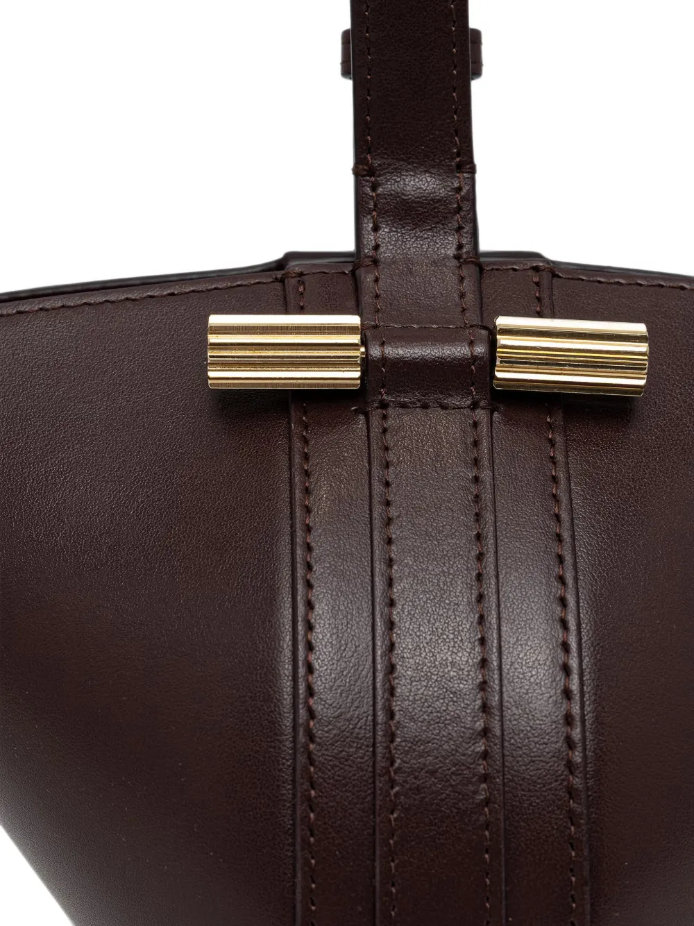 Victoria Beckham Portofino Dia shopper met geribbelde hardware Bruin
