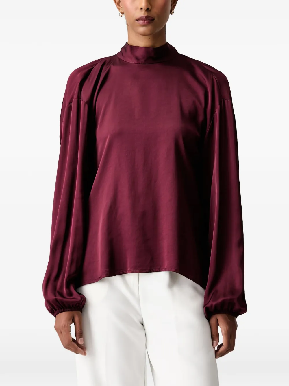 VICOLO cowl-back tie-fastening blouse