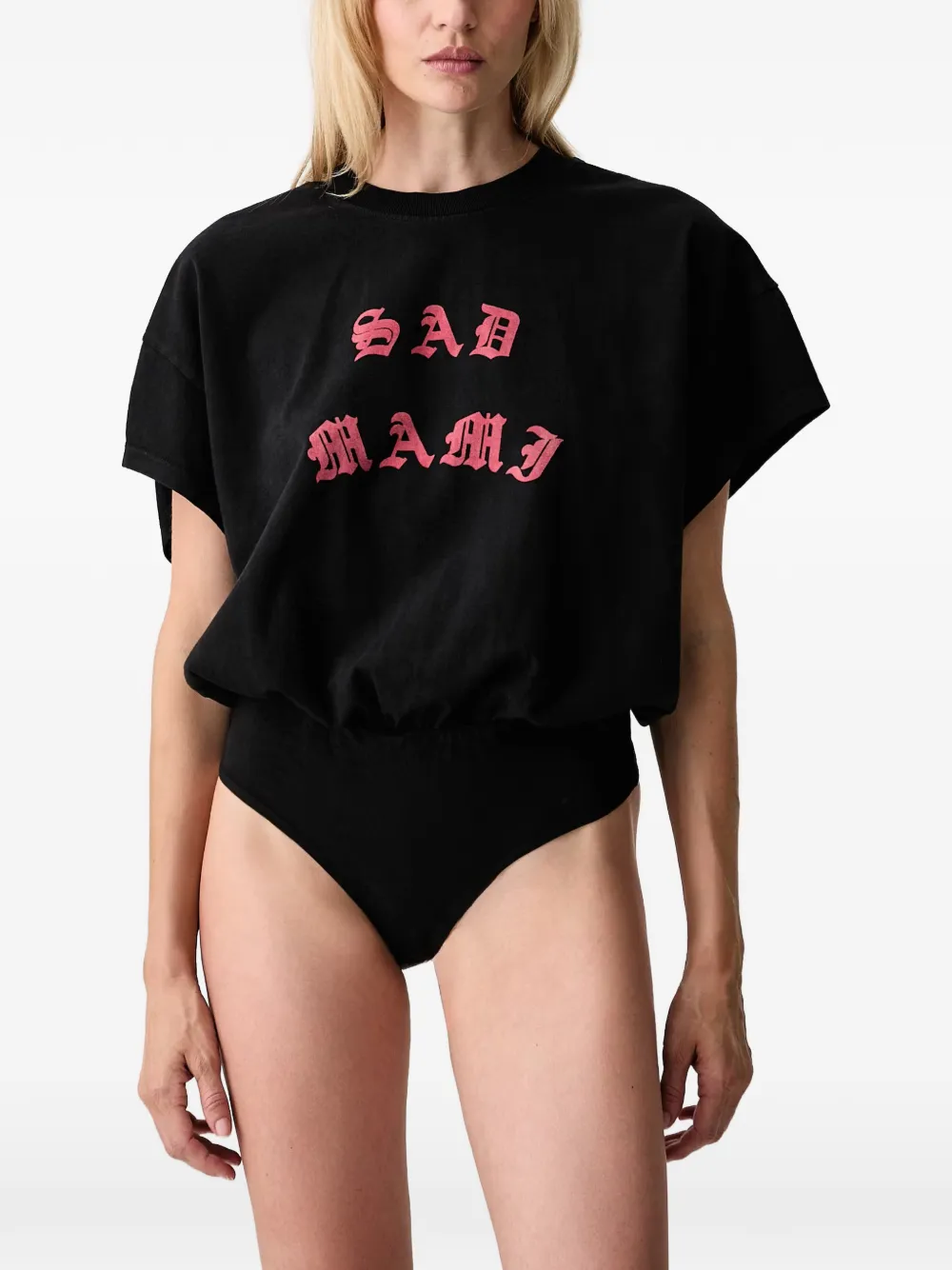Willy Chavarria Slogan-print Bodysuit in Black, view 4