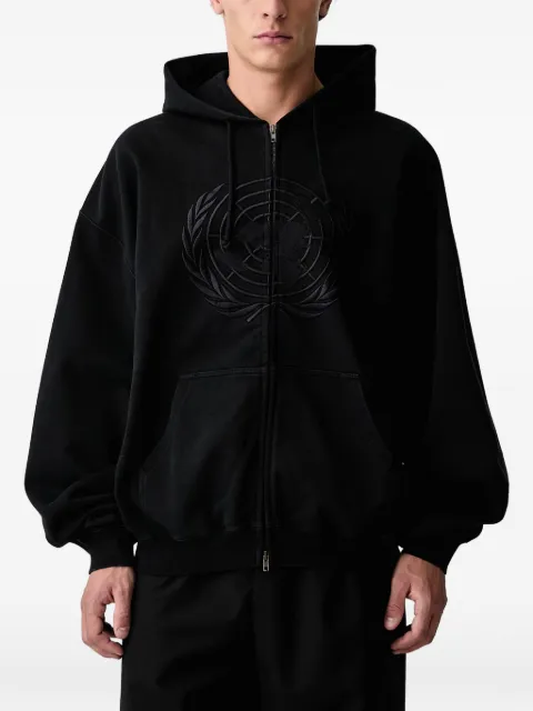 VETEMENTS logo-embroidered zip-up hoodie