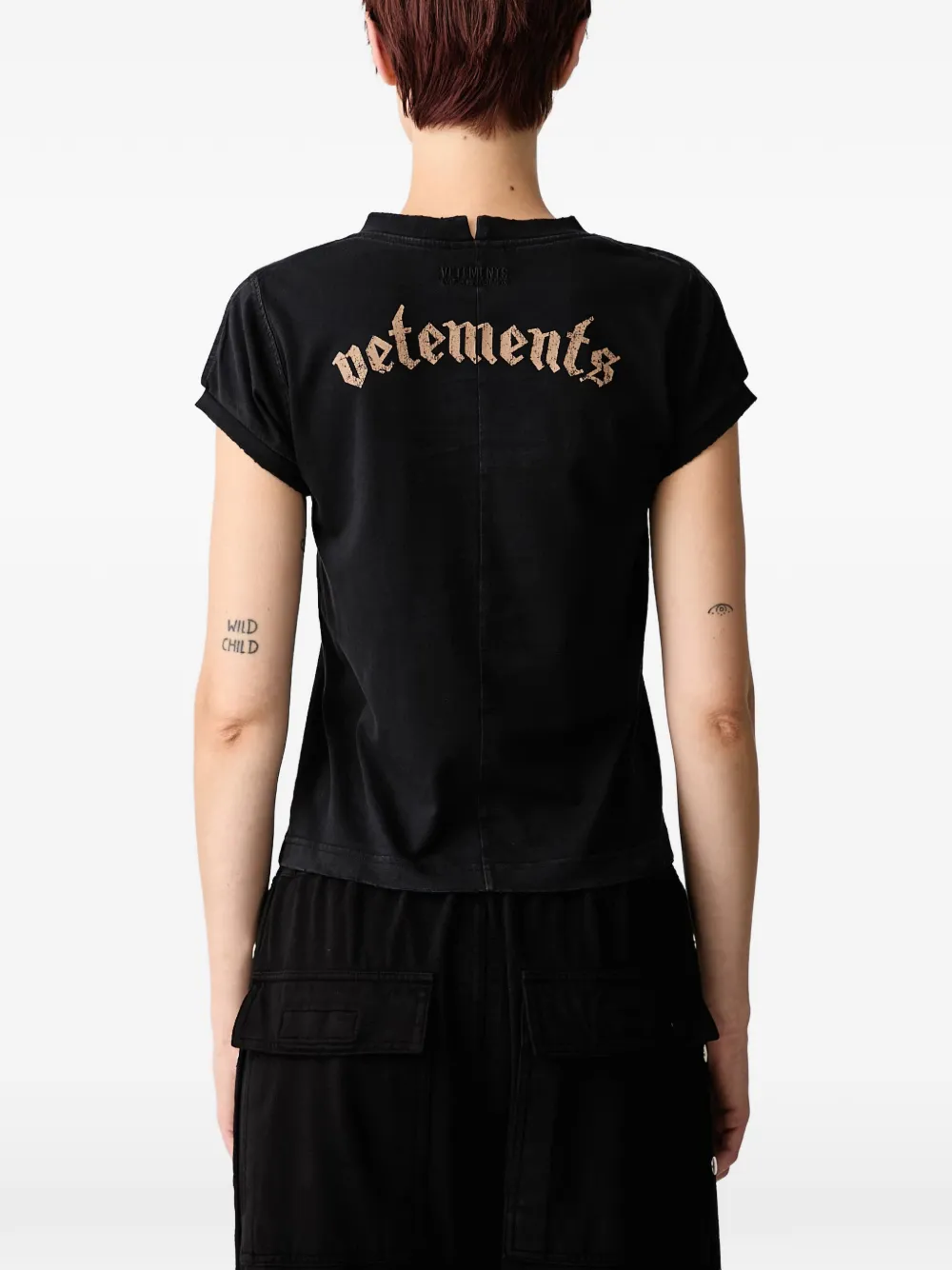 VETEMENTS T-shirt met Motörhead-print en uitgesneden details Zwart