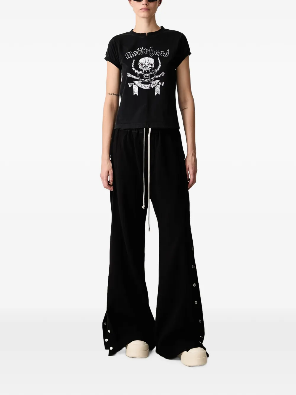 VETEMENTS T-shirt met Motörhead-print en uitgesneden details Zwart