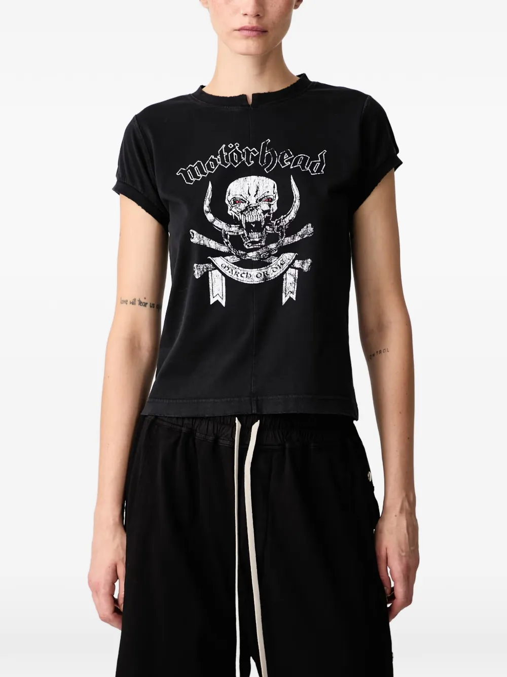 VETEMENTS T-shirt met Motörhead-print en uitgesneden details Zwart