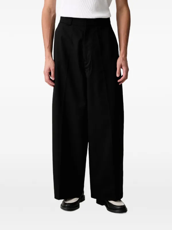 Willy Chavarria Wide-leg Pleated Trousers in Black
