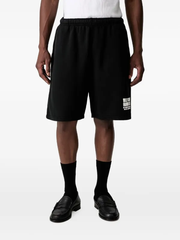 Willy Chavarria Fashion Services Buffalo Elasticated-waist Shorts in Black