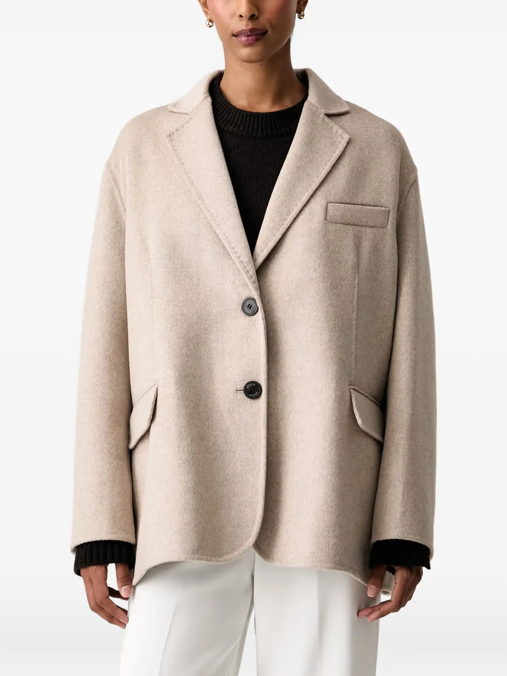 VICOLO notched-lapel button-fastening coat - Marrone