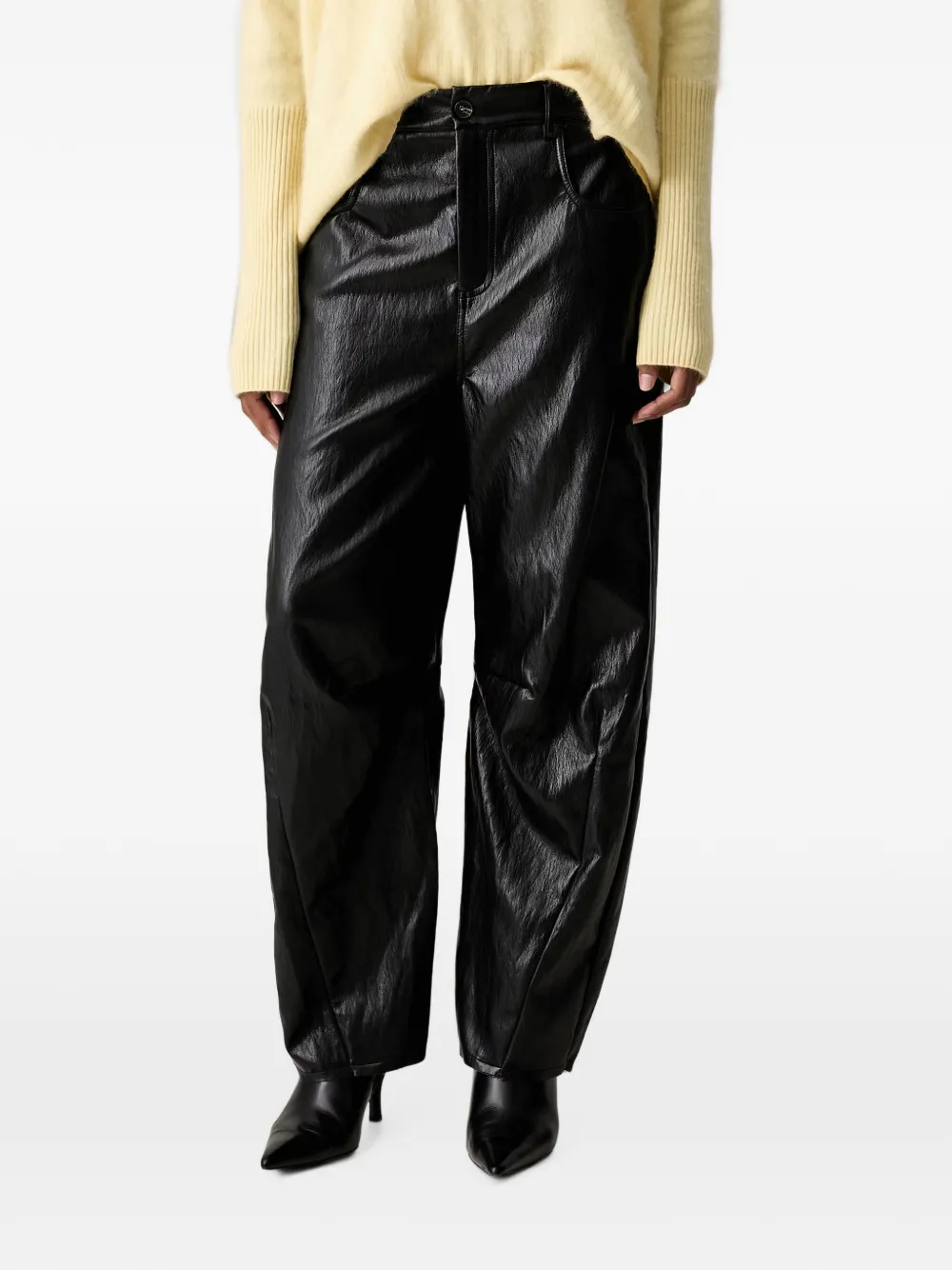 VICOLO calf leather palazzo pants
