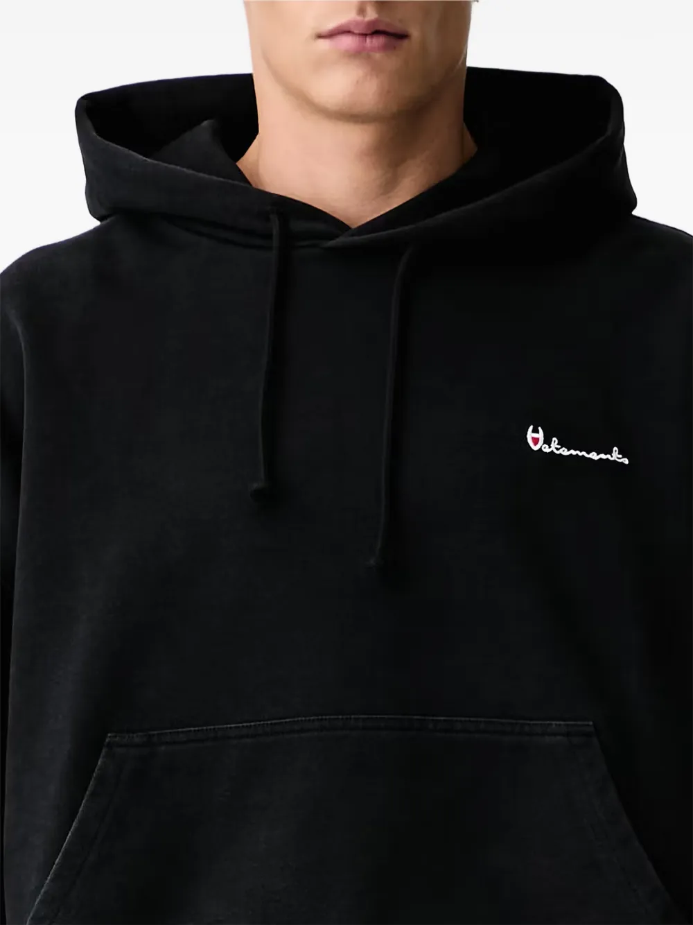 VETEMENTS Hoodie met geborduurd logo Zwart