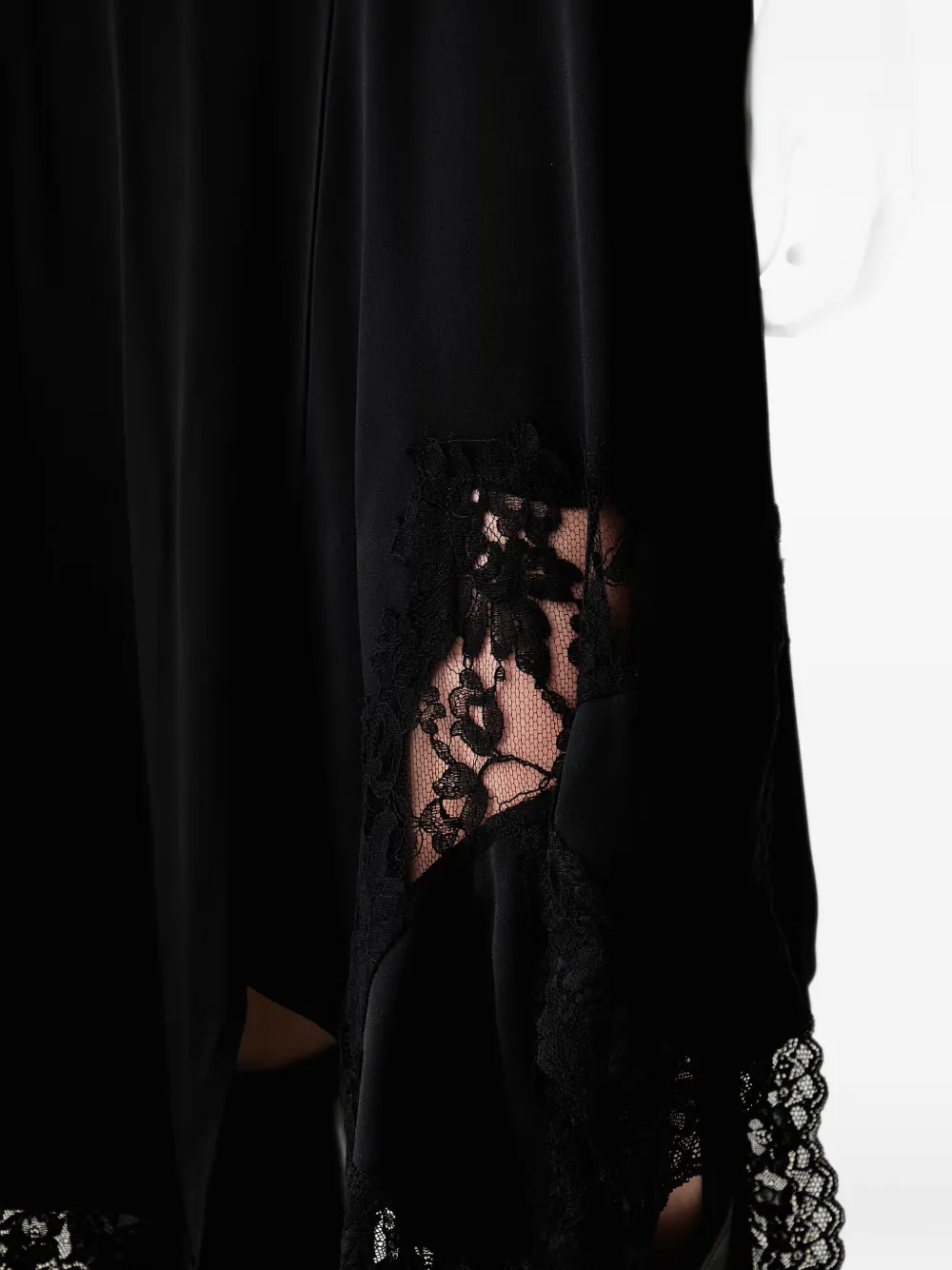 VETEMENTS Midi-rok met afwerking van kant Zwart