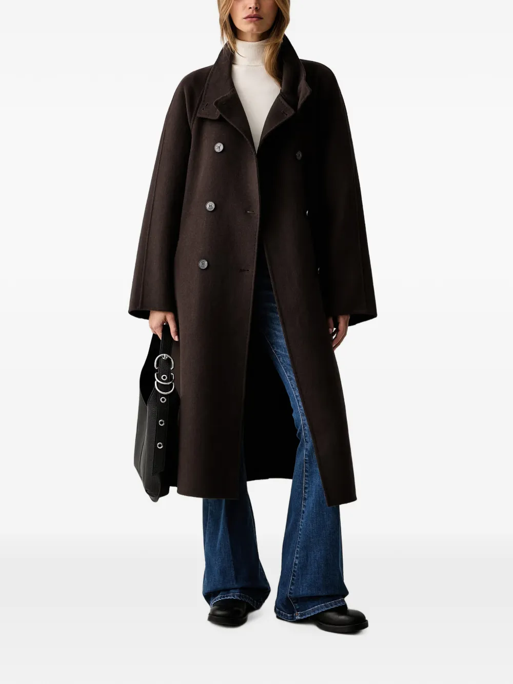 VICOLO double-breasted belted coat