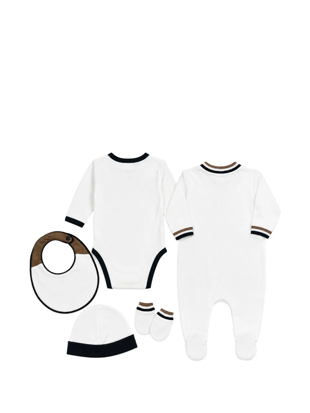 BOSS Kidswear Vijfdelige pyjama met logoprint Wit