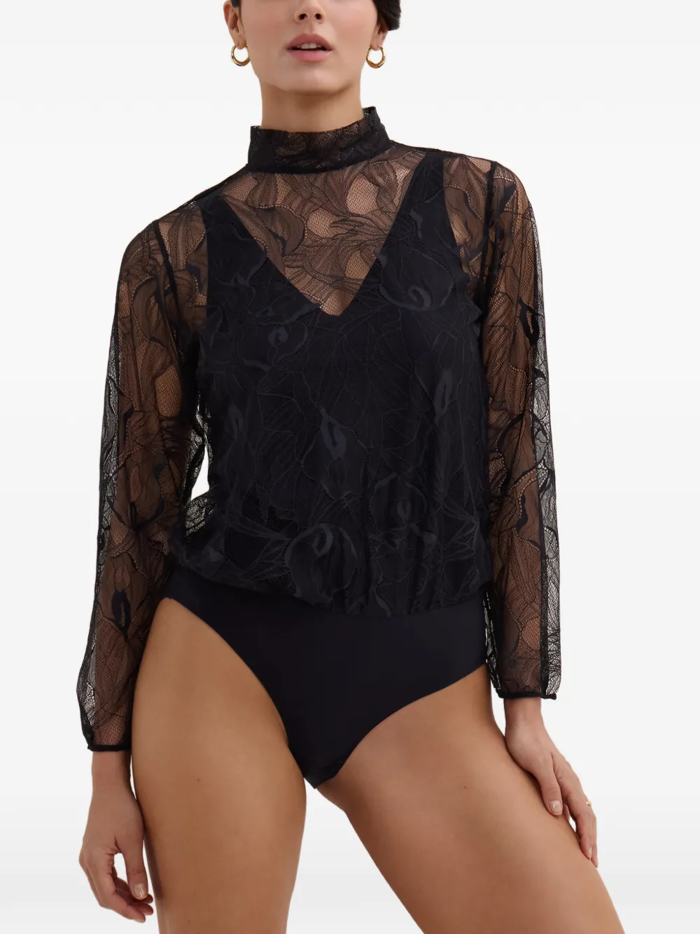 Aubade Bodysuit met lange mouwen Zwart