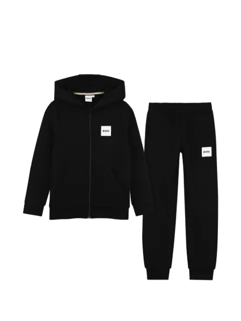 BOSS Kidswear logo-patch zip-up tracksuit