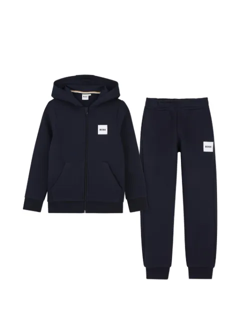 BOSS Kidswear logo-patch zip-up tracksuit