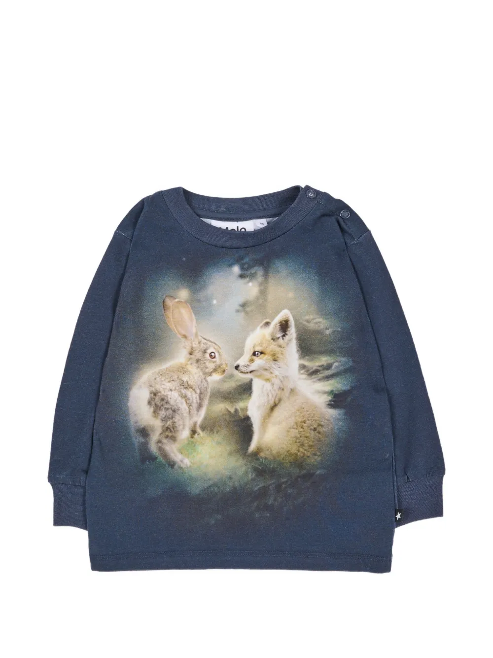 Molo Eloy animal-print long-sleeves T-shirt - Blu