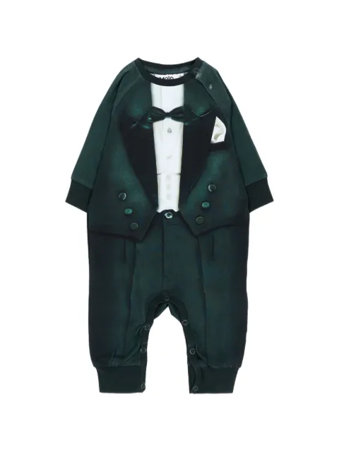 Molo tuxedo-print sleepsuit