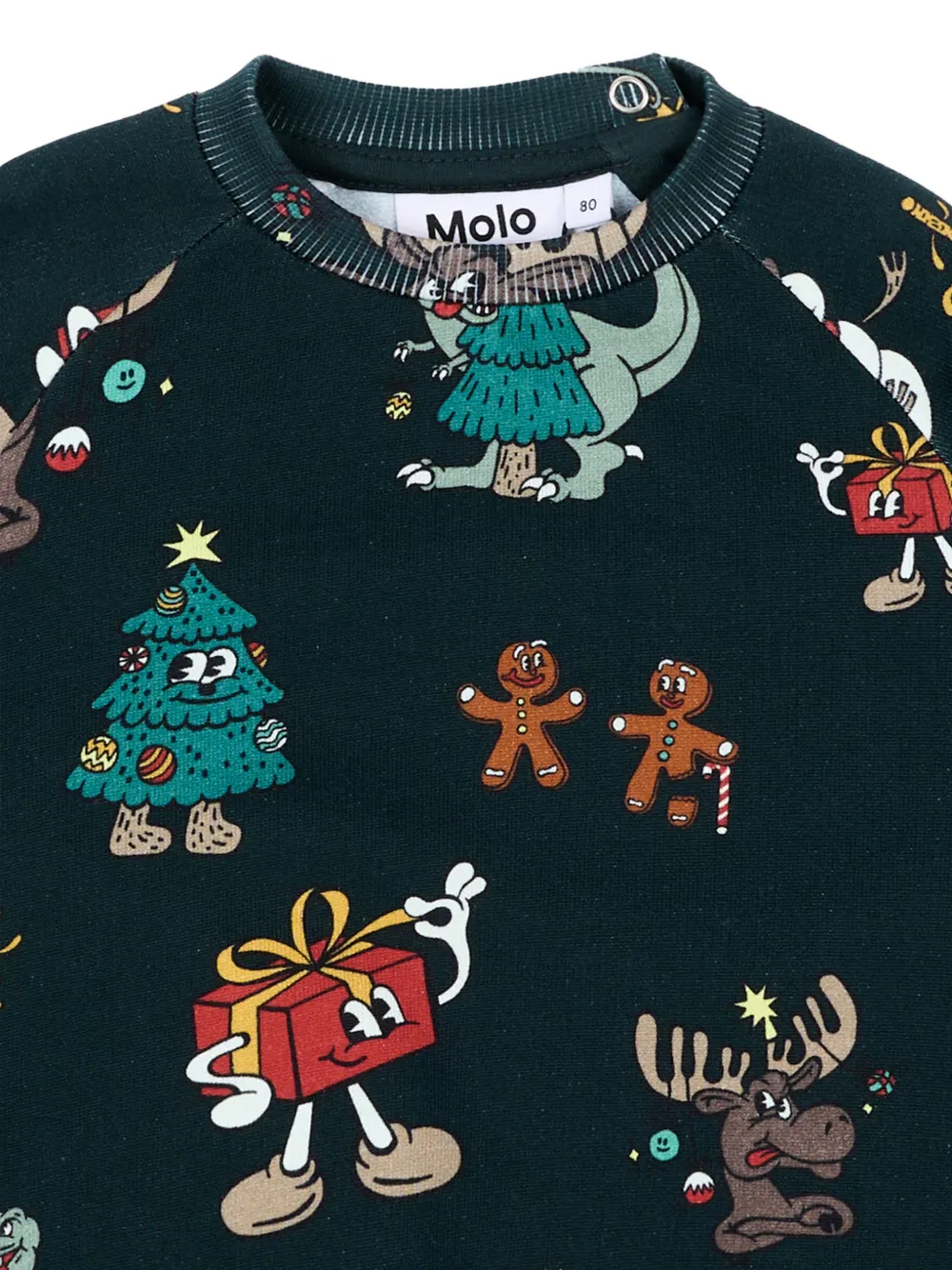 Molo Disc sweater met grafische print Groen