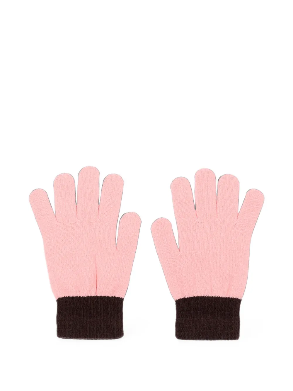 Molo smiley-face intarsia-knit gloves - Marrone