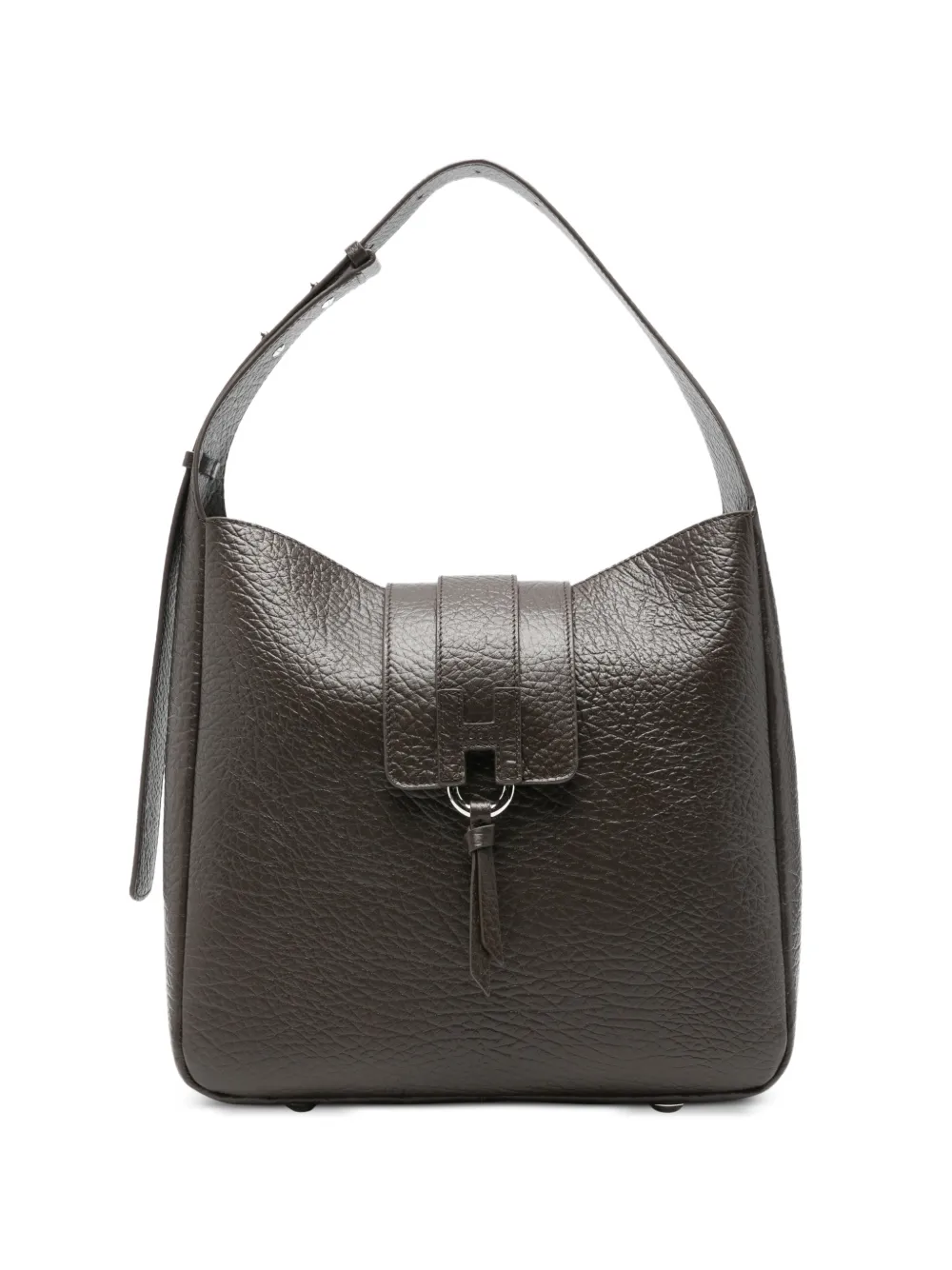 Hogan grained-leather buckle-detail tote bag
