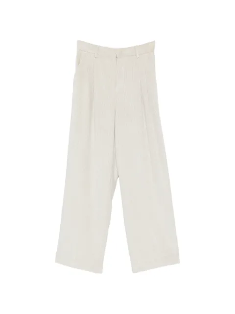 White Sand pleated corduroy trousers
