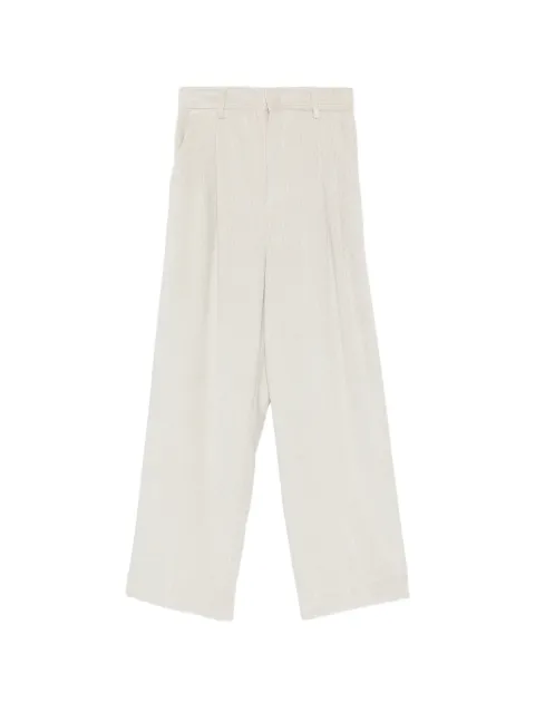 White Sand pleated corduroy trousers