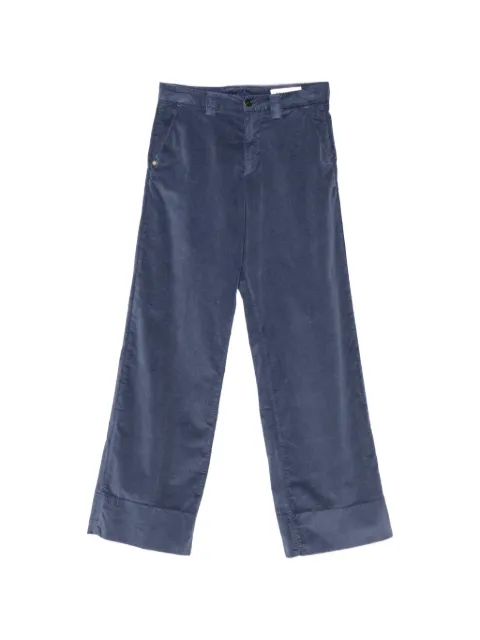 White Sand velvet-effect straight-leg trousers