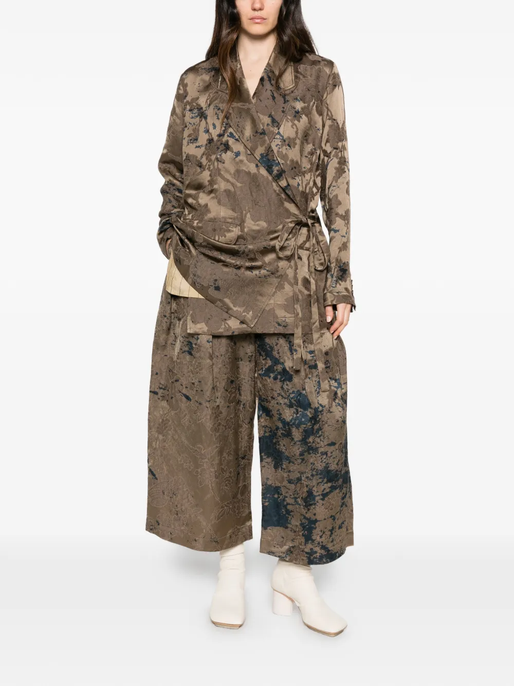 Uma Wang Khloe Wrap Jacket In Brown